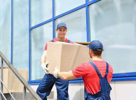 Packed household items ready for removals and storage in Aldgate