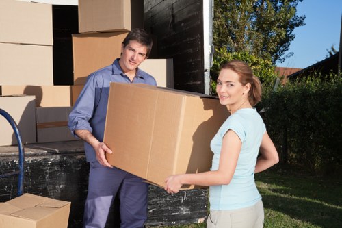 Professional movers handling an office relocation in Aldgate